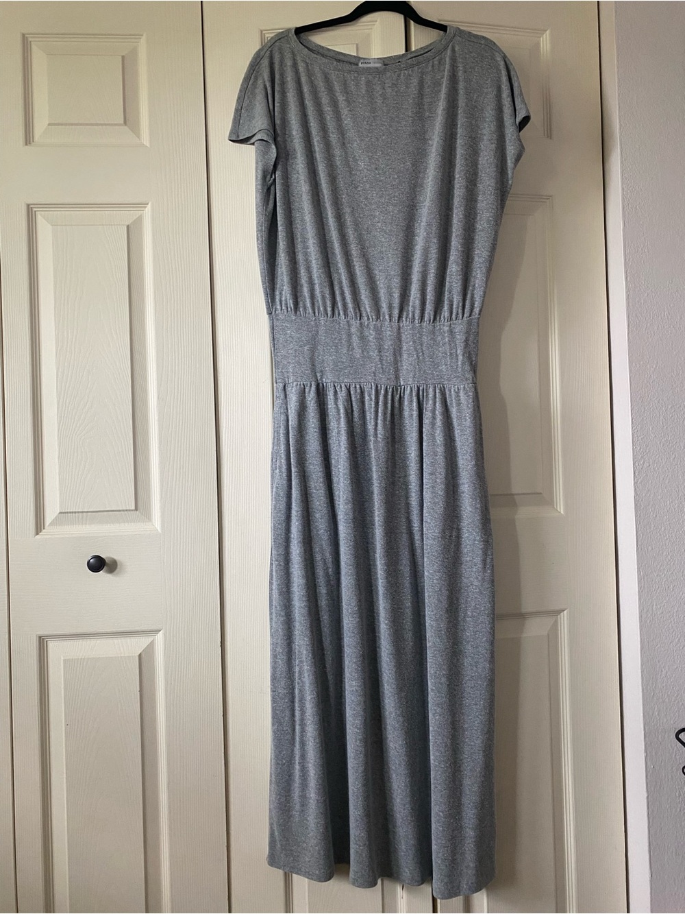Prana Heather Gray Short-Sleeve Maxi Dress